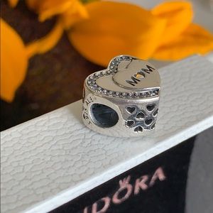 Pandora MOM Heart Charm